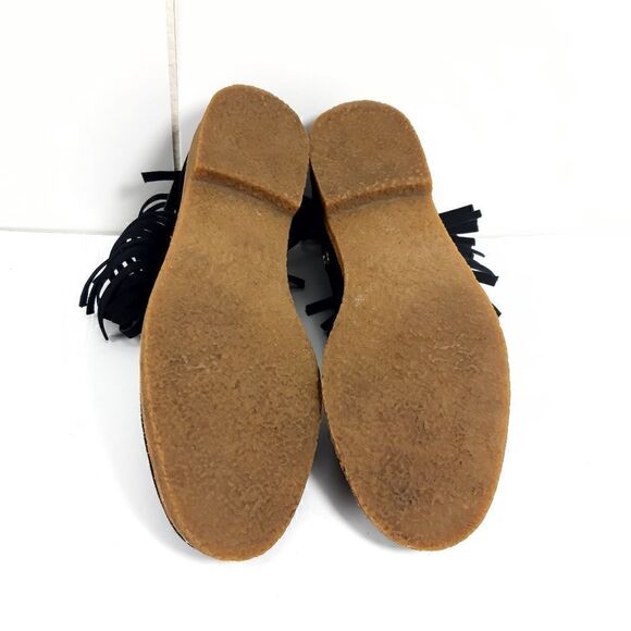 Kate Spade women's Betsie Too Fringed Black Suede Ankle Boots Booties US 9,5M - Picture 12 of 14